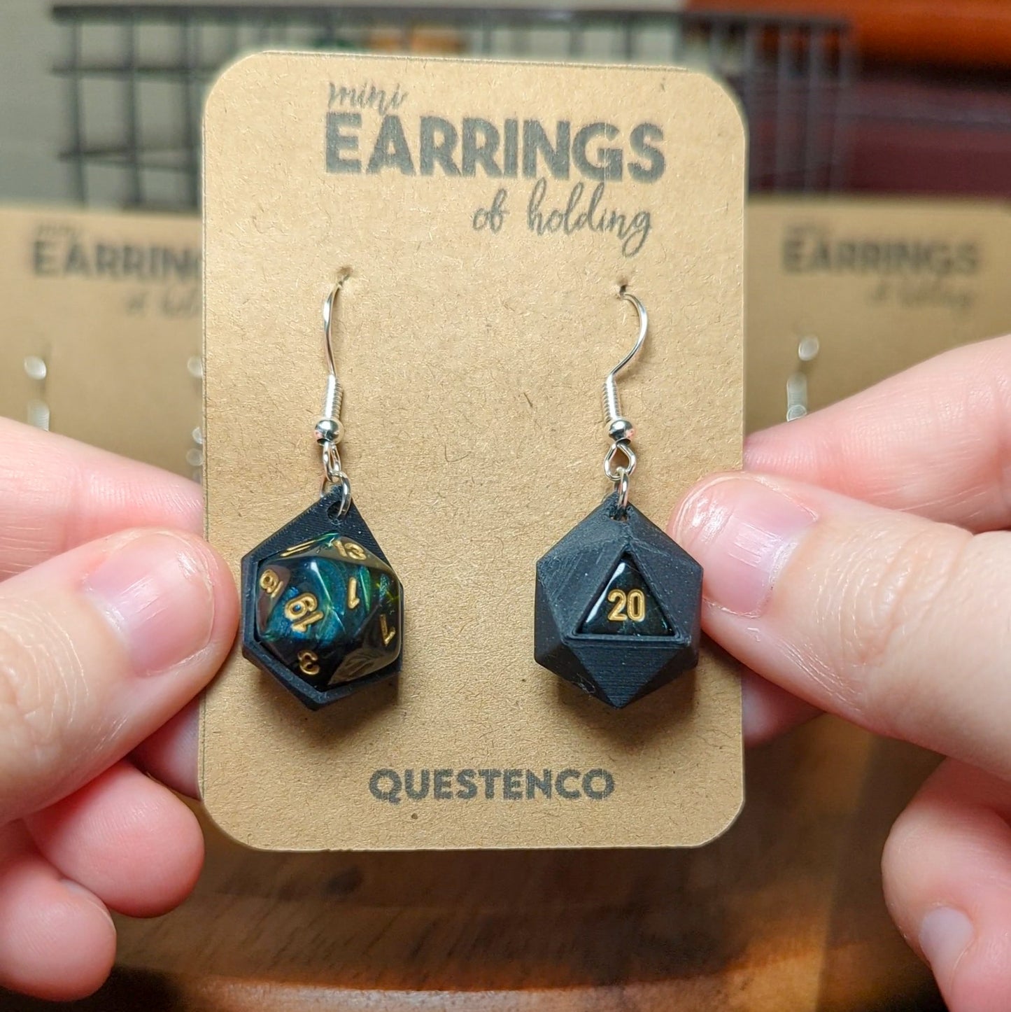 Mini D20 Earrings