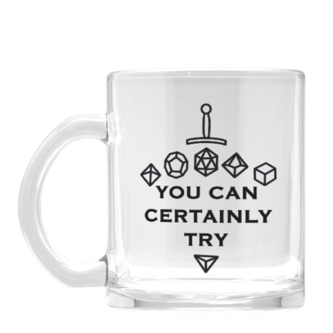 You Can Certainly Try Clear Mug (Black)