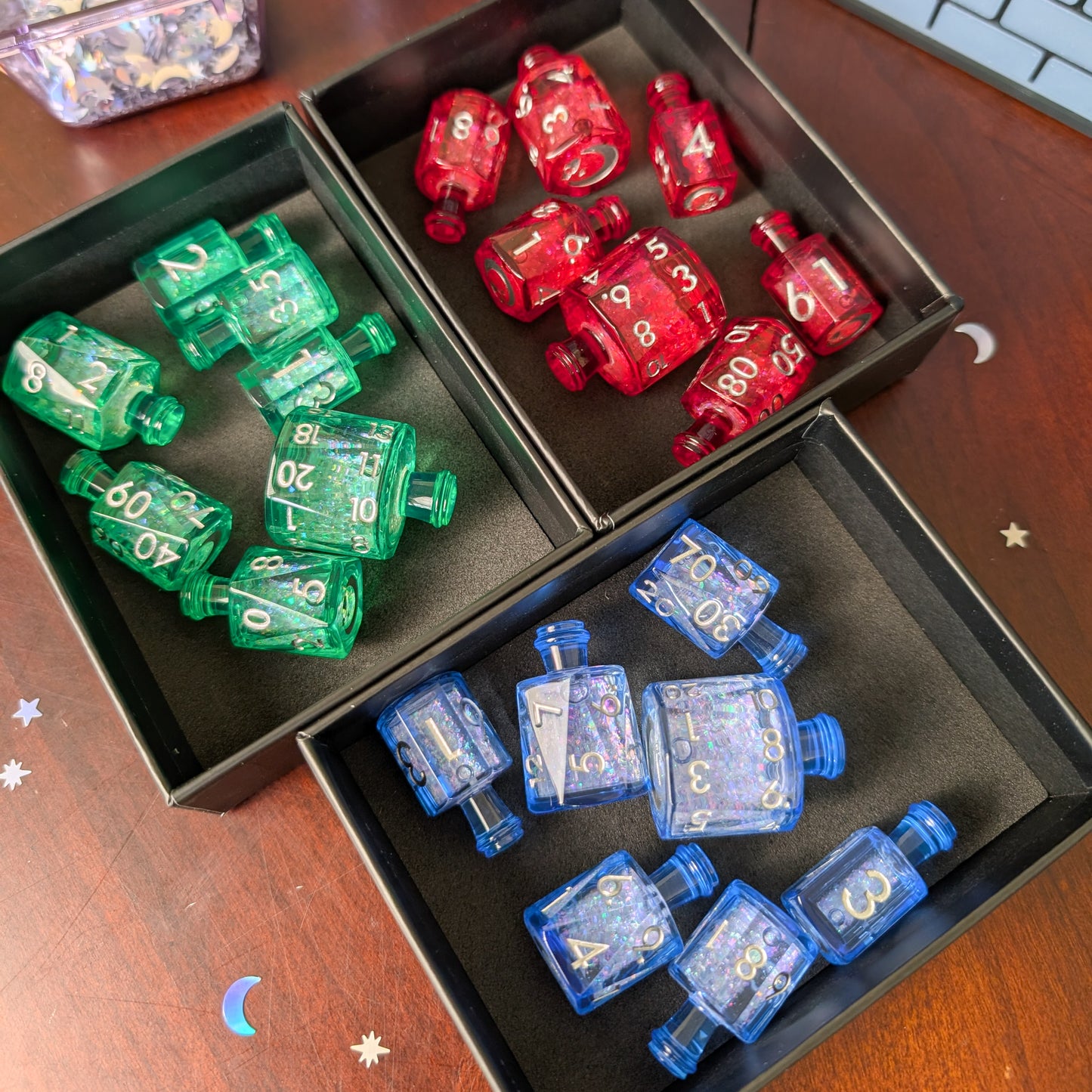 Crescent Moon Liquid Core Potion Dice Sets