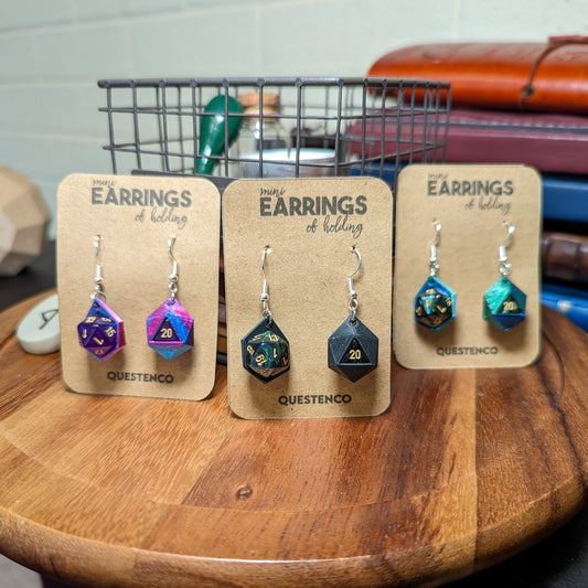 Mini D20 Earrings