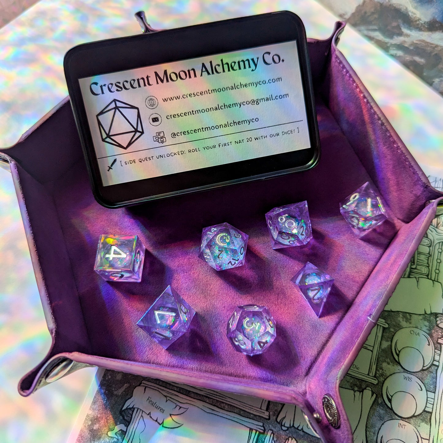 Crescent Moon Liquid Core Dice Set