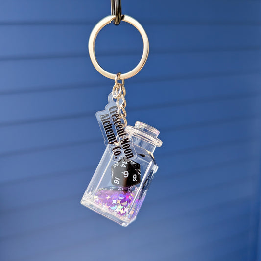 Floating Dice Potion Keychain