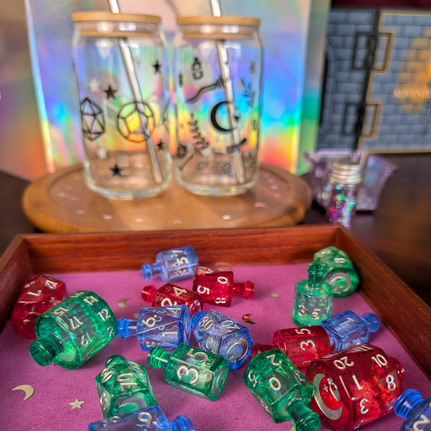 Crescent Moon Liquid Core Potion Dice Sets